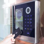 Electronic door lock opening by security card