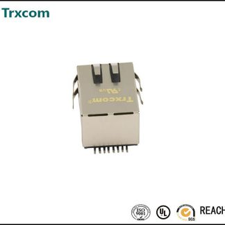 10/100M Single Port Tab Up 25.40mm RJ45 TRJ19395ABNL