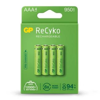 GP ReCyko battery 950mAh AAA (4 battery pack)