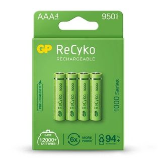 GP ReCyko battery 950mAh AAA (1000 Series, 4 battery pack)