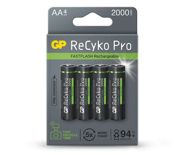 GP ReCyko Pro Photoflash battery 2000mAh AA (4 battery pack)