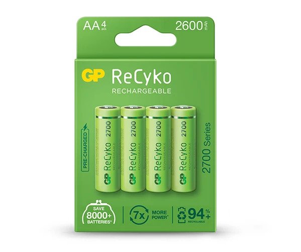 GP ReCyko battery 2600mAh AA (2700Series, 4 battery pack)