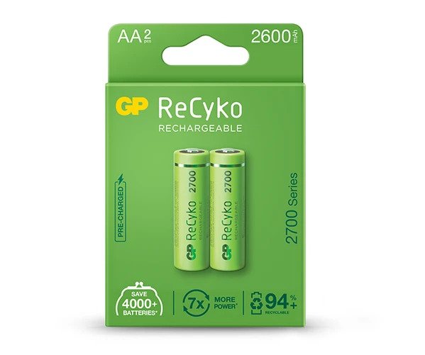 GP ReCyko battery 2600mAh AA (2700Series, 2 battery pack)