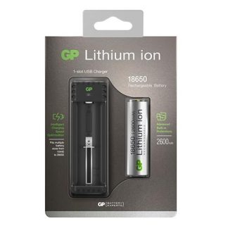 L111 Li-ion Rechargeable Battery 1-slot USB Charger (w/ 1’s 18650 2600mAh Battery)