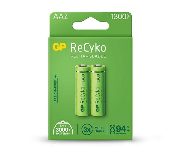 GP ReCyko battery 1300mAh AA (2 battery pack)